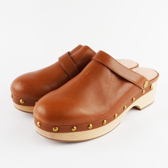 J.CREW Size 9 Convertible Leather Clogs in Rich Oak - Picture 6 of 9